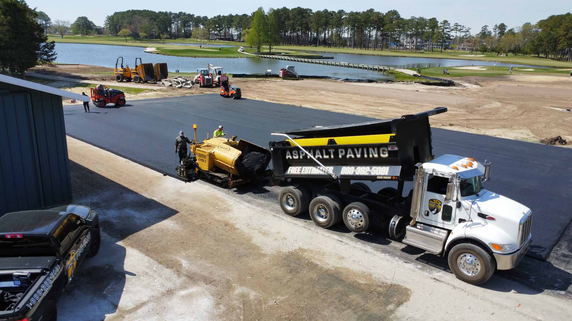 JD Asphalt truck on a job site