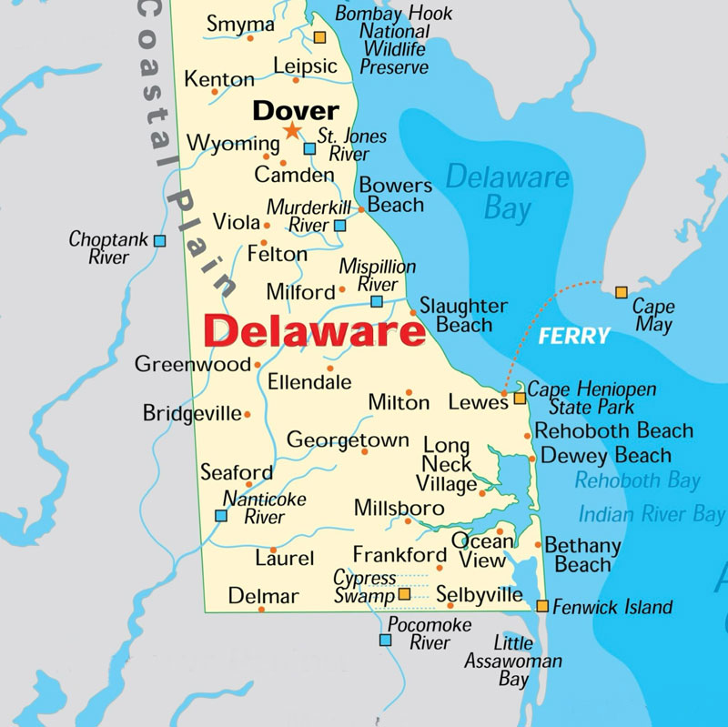 map of Delaware